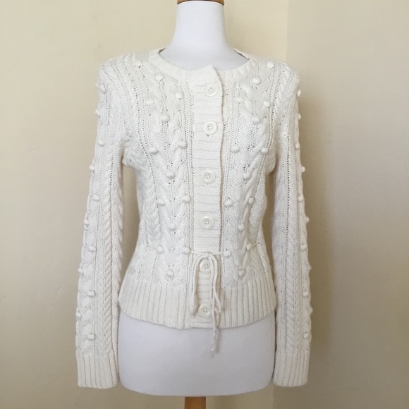 Alexandra Bartlett Cardigan Sweater Ivory Size PM - Picture 1 of 8